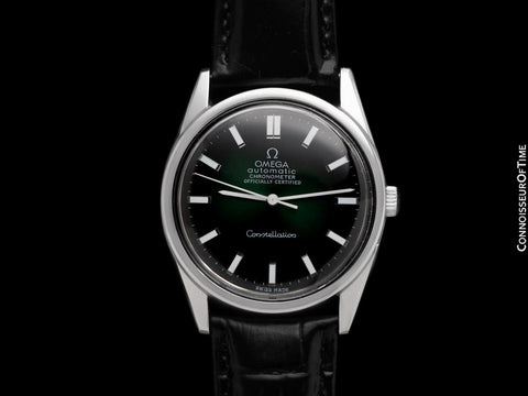 1966 Omega Constellation Mens Automatic Chronometer Green Vignette Dial Watch - Stainless Steel