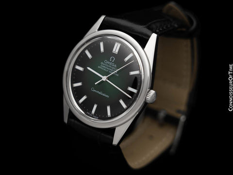 1966 Omega Constellation Mens Automatic Chronometer Green Vignette Dial Watch - Stainless Steel