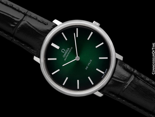 1968 Omega Vintage De Ville Mens Full Size Automatic Watch with Green Vignette Dial - Stainless Steel