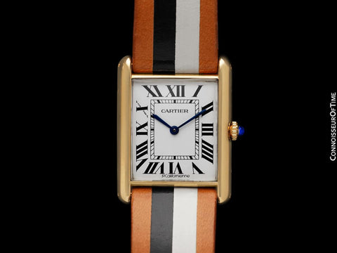 Cartier Tank Louis Mens Midsize Unisex Quartz Watch - Solid 18K Gold