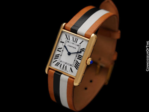Cartier Tank Louis Mens Midsize Unisex Quartz Watch - Solid 18K Gold