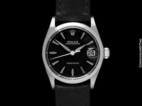 1961 Rolex Oysterdate Vintage Mens Midsize Unisex 30mm Ref. 6466 Watch - Stainless Steel