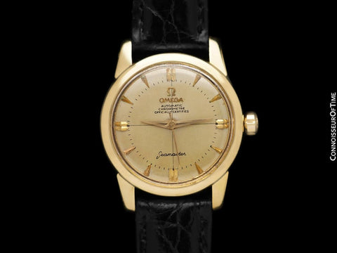 1956 Omega Seamaster Chronometer Vintage Mens Watch - 18K Gold