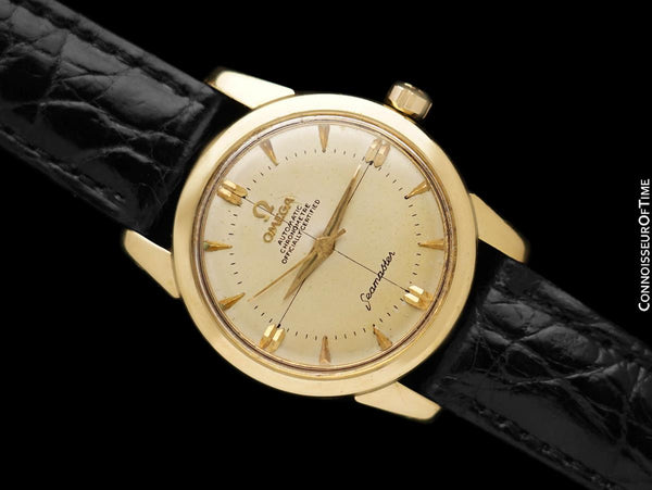 1956 Omega Seamaster Chronometer Vintage Mens Watch - 18K Gold