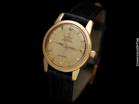 1956 Omega Seamaster Chronometer Vintage Mens Watch - 18K Gold