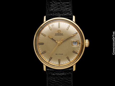 1969 Omega De Ville Vintage Mens Cal. 565 Automatic 14K Gold Watch - Box, Papers & Buckle
