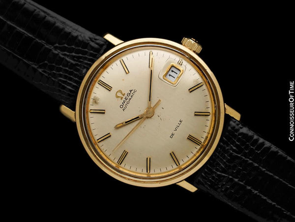 1969 Omega De Ville Vintage Mens Cal. 565 Automatic 14K Gold Watch - Box, Papers, Buckle & Warranty