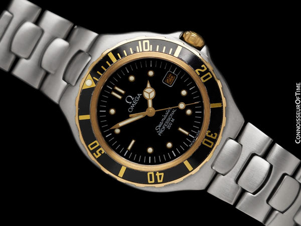 1990's Omega Seamaster 200M Pre-Bond Dive Watch, Date - Stainless Steel & 18K Gold