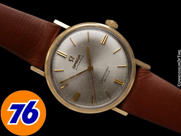 1966 Omega Seamaster De Ville Vintage Automatic Mens "Union Oil" Watch - 14K Gold with Warranty