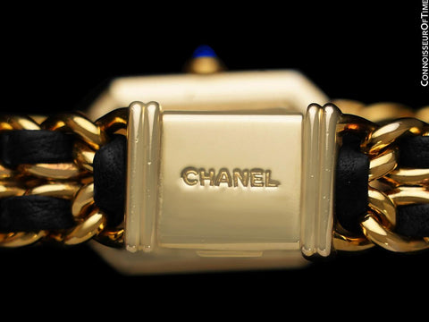 Chanel Premiere Ladies Rectangular Watch with Bracelet - 18K Gold Plated & Stainless Steel