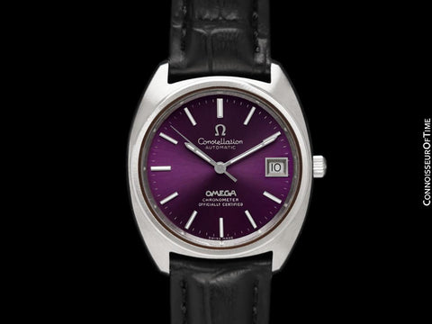 1967 Omega Constellation "C" Chronometer Vintage Mens Purple Dial Watch - Stainless Steel
