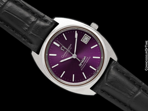 1967 Omega Constellation "C" Chronometer Vintage Mens Purple Dial Watch - Stainless Steel