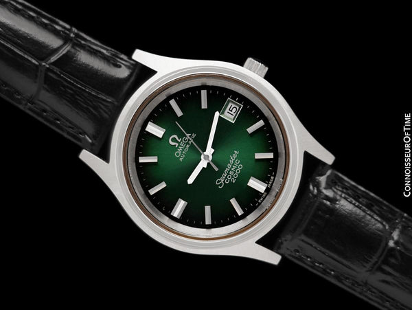 1972 Omega Seamaster Cosmic 2000 Vintage Retro Mens Dive Watch with Green Dial - Stainless Steel