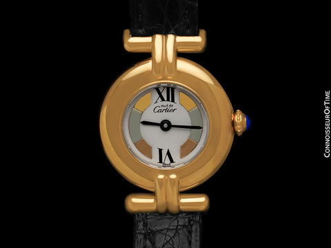 Cartier Colisee Ladies Vendome Vermeil Watch with Trinity Dial - 18K Gold over Sterling Silver