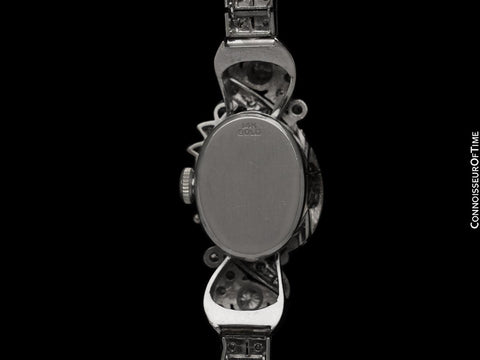 1960's Vintage Ladies Watch with Omega Movement - 14K White Gold & Approx. 3 Carats of Diamonds