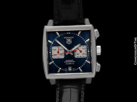 Heuer Monaco "Steve Mcqueen" Automatic Chronograph Mens Stainless Steel CAW2111 Watch - Papers & Boxes
