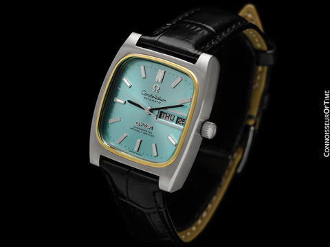 1973 Omega Constellation Vintage Mens "Tiffany Blue" Chronometer Day Date Watch - Stainless Steel & 14K Gold
