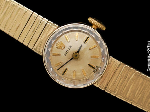 1970's Rolex Vintage Ladies Bracelet Dress Watch - 14K Gold