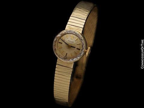 1970's Rolex Vintage Ladies Bracelet Dress Watch - 14K Gold