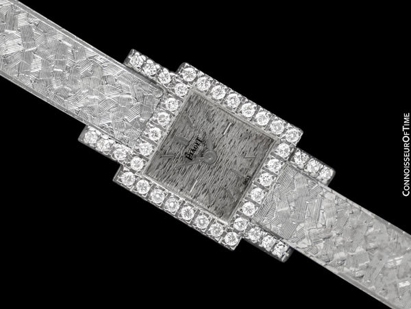 1960's Piaget Ladies Vintage Backwind Watch - 18K White Gold & Factory Piaget Diamonds