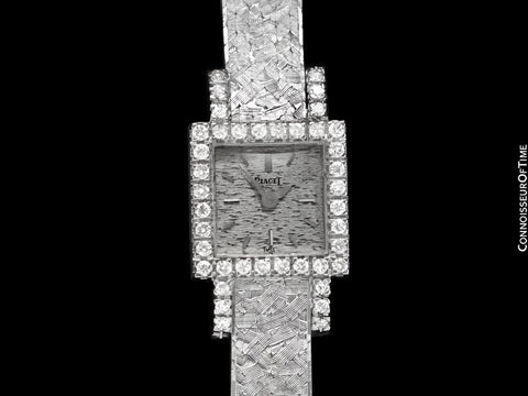 1960's Piaget Ladies Vintage Backwind Watch - 18K White Gold & Factory Piaget Diamonds