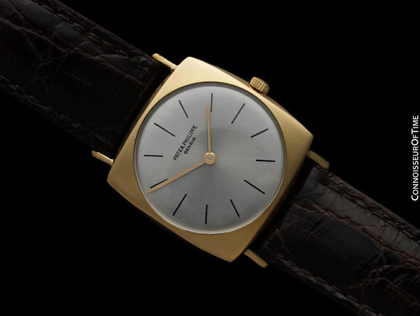 1965 Patek Philippe Vintage Mens Handwound Ultra Thin Retro Watch, Ref. 3523 - 18K Gold