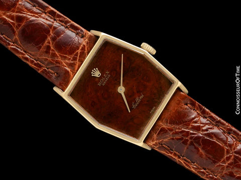 1976 Rolex Cellini Vintage Unisex 18K Gold Ref. 4121 Watch - Exotic Wood Dial