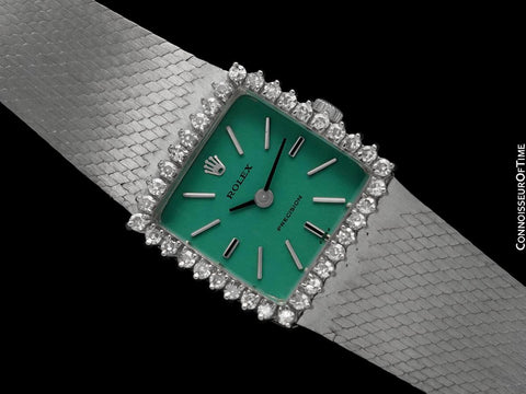 1971 Rolex Ladies Vintage Dress Bracelet Watch - 18K White Gold & Diamonds