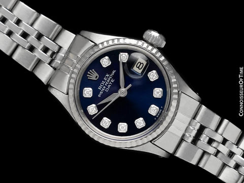 1962 Rolex Vintage Ladies Date Datejust Watch - Stainless Steel, 18K White Gold & Diamonds