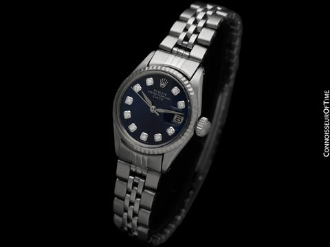 1962 Rolex Vintage Ladies Date Datejust Watch - Stainless Steel, 18K White Gold & Diamonds