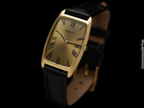 1966 Audemars Piguet Long "Extra-Flat" Vintage Mens Tonneau Watch - 18K Gold