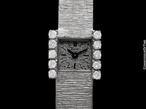 1970's Piaget Ladies Vintage Backwind Watch - 18K White Gold & Factory Piaget Diamonds