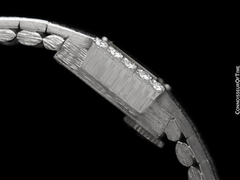 1970's Piaget Ladies Vintage Backwind Watch - 18K White Gold & Factory Piaget Diamonds