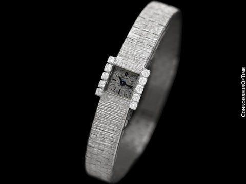 1970's Piaget Ladies Vintage Backwind Watch - 18K White Gold & Factory Piaget Diamonds