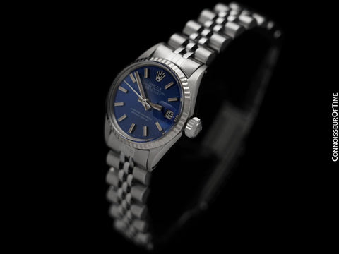 1970 Rolex Datejust Ladies Vintage Watch with Blue Dial - 18K White Gold