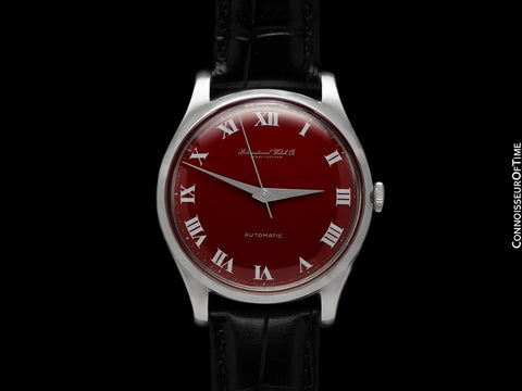 1961 IWC Vintage Mens Cal. 853 Automatic Watch with Red Dial - Stainless Steel