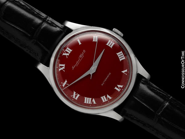 1961 IWC Vintage Mens Cal. 853 Automatic Watch with Red Dial - Stainless Steel