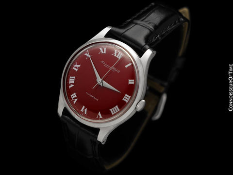 1961 IWC Vintage Mens Cal. 853 Automatic Watch with Red Dial - Stainless Steel