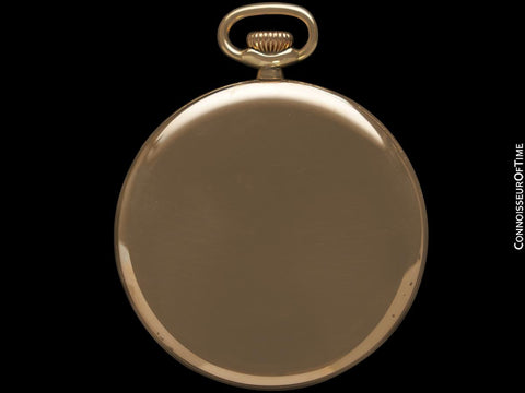 1930's Rolex Vintage Antique Mens Ultra Thin 9K Gold Pocket Watch - Rare Sector Dial