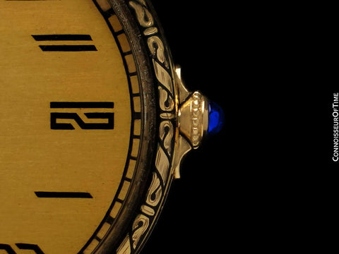 1920 Cresarrow (by Piguet with case same as V & C) Mens Rare & Unusual Art Deco 42mm Pocket Watch - 18K Gold & Enamel