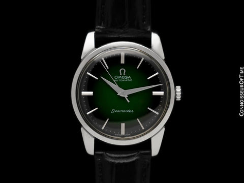 1963 Omega Seamaster Mens Vintage Watch with 552 Movement and Green Vignette Dial - Stainless Steel