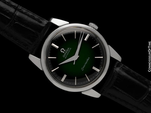 1963 Omega Seamaster Mens Vintage Watch with 552 Movement and Green Vignette Dial - Stainless Steel