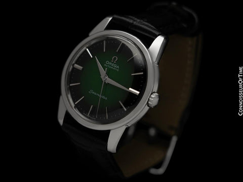 1963 Omega Seamaster Mens Vintage Watch with 552 Movement and Green Vignette Dial - Stainless Steel