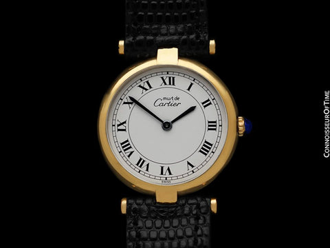 Must De Cartier Vendome Ladies Vermeil Watch - 18K Gold Over Sterling Silver