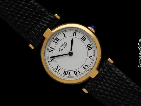 Must De Cartier Vendome Ladies Vermeil Watch - 18K Gold Over Sterling Silver