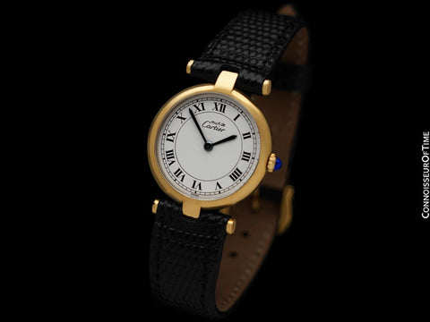 Must De Cartier Vendome Ladies Vermeil Watch - 18K Gold Over Sterling Silver