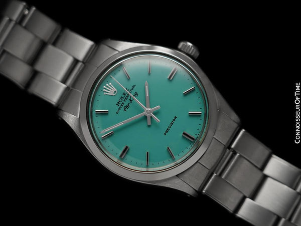 1969 Rolex Oyster Perpetual Air-King Ref. 5500 Vintage Mens Tiffany Blue Dial Watch - Stainless Steel