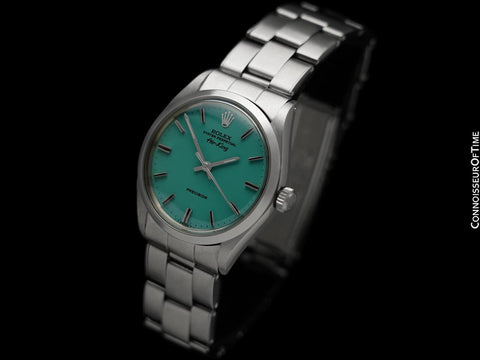 1969 Rolex Oyster Perpetual Air-King Ref. 5500 Vintage Mens Tiffany Blue Dial Watch - Stainless Steel