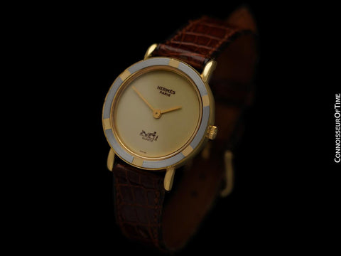 Hermes Pursang Dame Ladies 18K Gold Watch - Near New-Old-Stock with Papers & Boxes