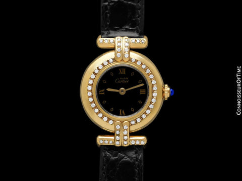 Cartier Colisee Ladies Vendome Vermeil Watch - 18K Gold over Sterling Silver with Diamonds